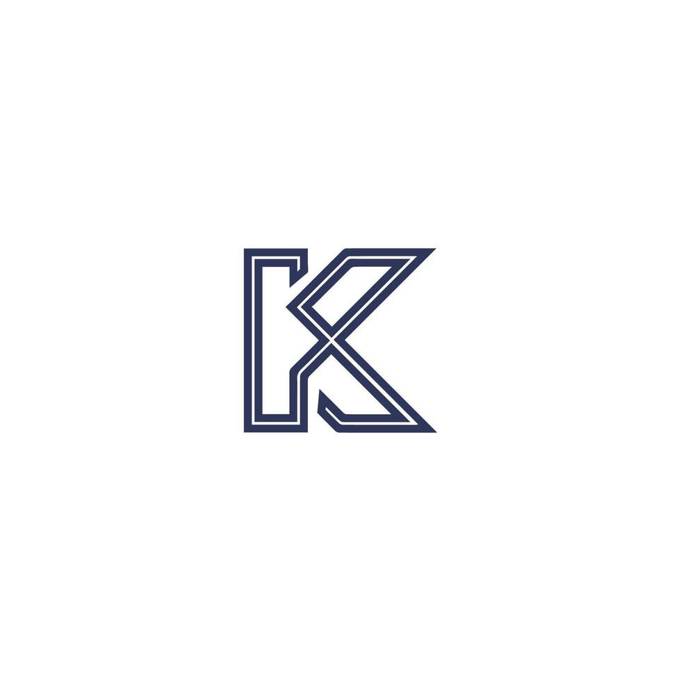 första bokstaven k logotyp formgivningsmall vektor