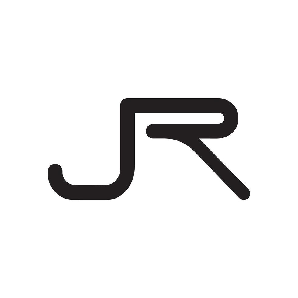 första jr brev logotyp vektor mall design. kreativ abstrakt brev rj logotyp design. länkad brev rj logotyp design.