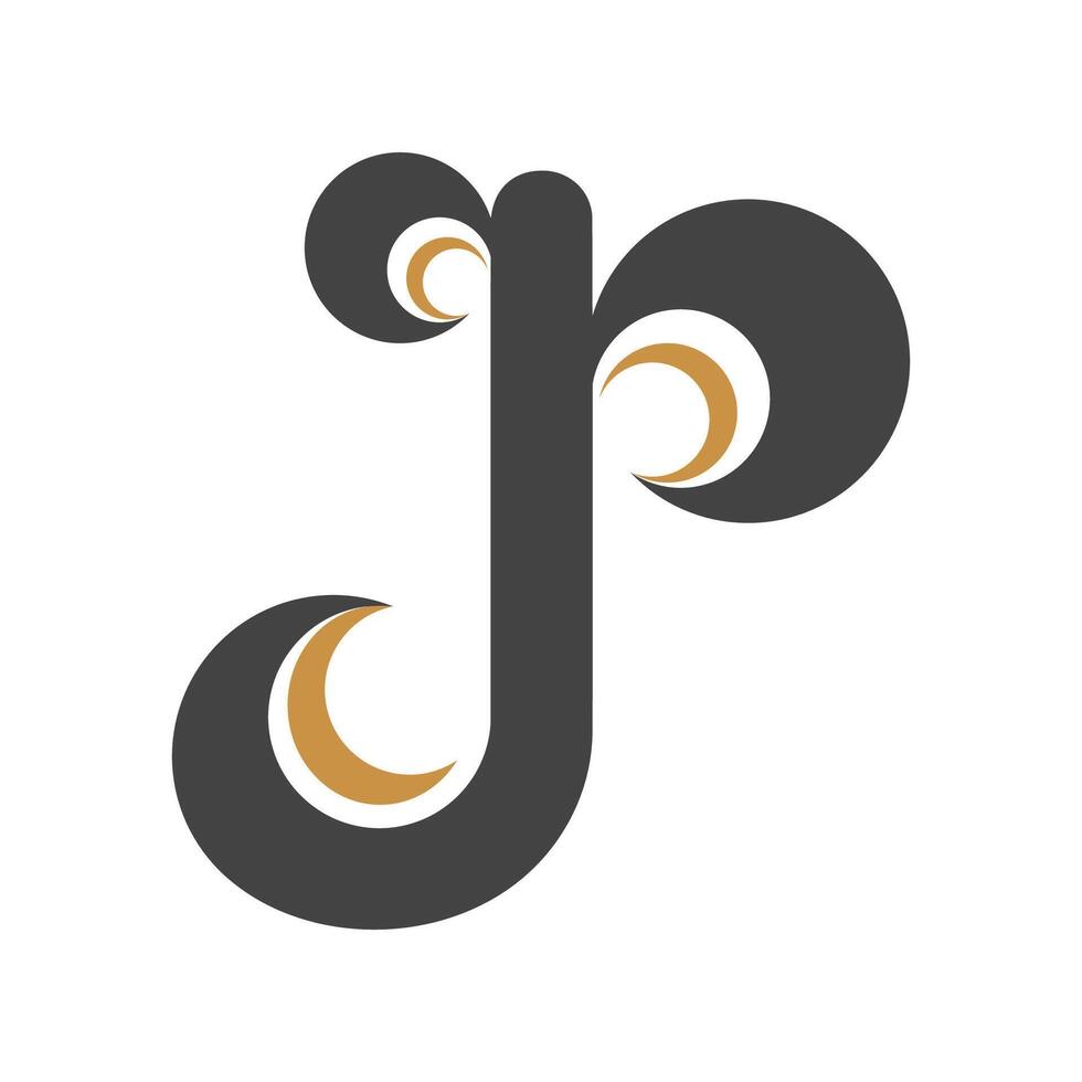 Initiale jp Brief Logo mit kreativ modern Geschäft Typografie Vektor Vorlage. kreativ abstrakt Brief pj Logo Design.