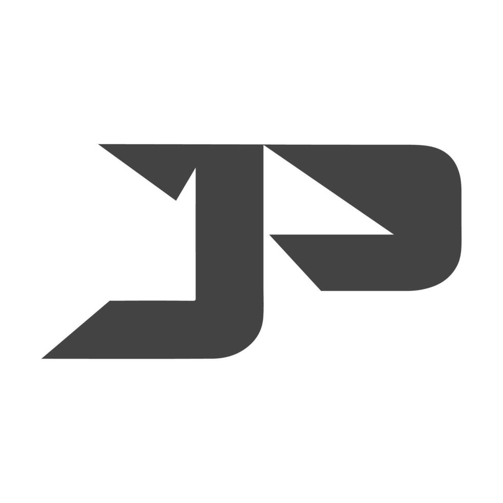 första jp brev logotyp med kreativ modern företag typografi vektor mall. kreativ abstrakt brev pj logotyp design.