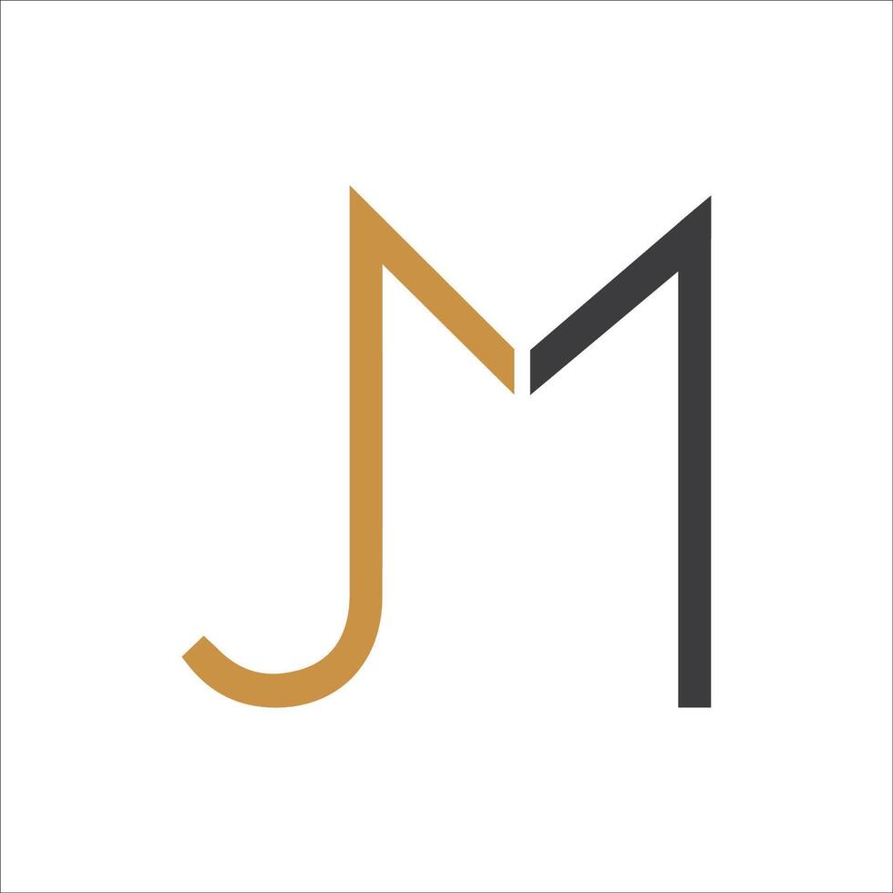 första brev jm logotyp eller mj logotyp vektor design mall