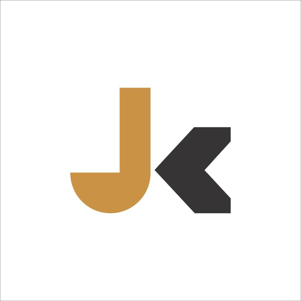 Initiale Brief jk Logo oder kj Logo Vektor Design Vorlage