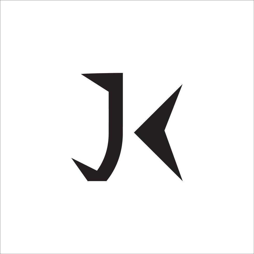 Initiale Brief jk Logo oder kj Logo Vektor Design Vorlage