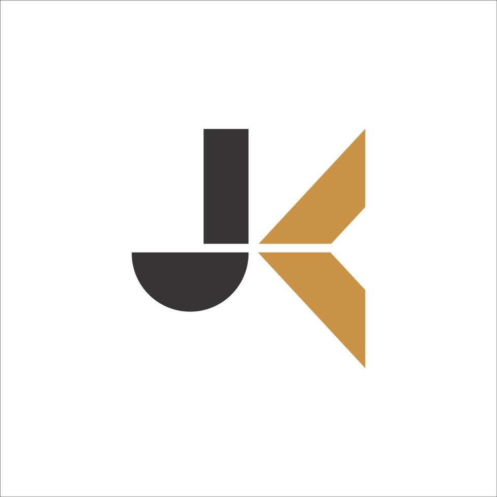 första brev jk logotyp eller kj logotyp vektor design mall