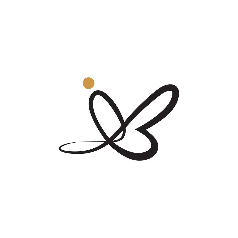 Initiale Brief ib Logo oder bi Logo Vektor Design Vorlage