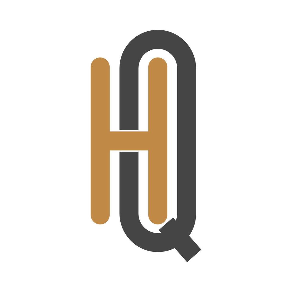 qh, hq, q och h abstrakt första monogram brev alfabet logotyp design vektor