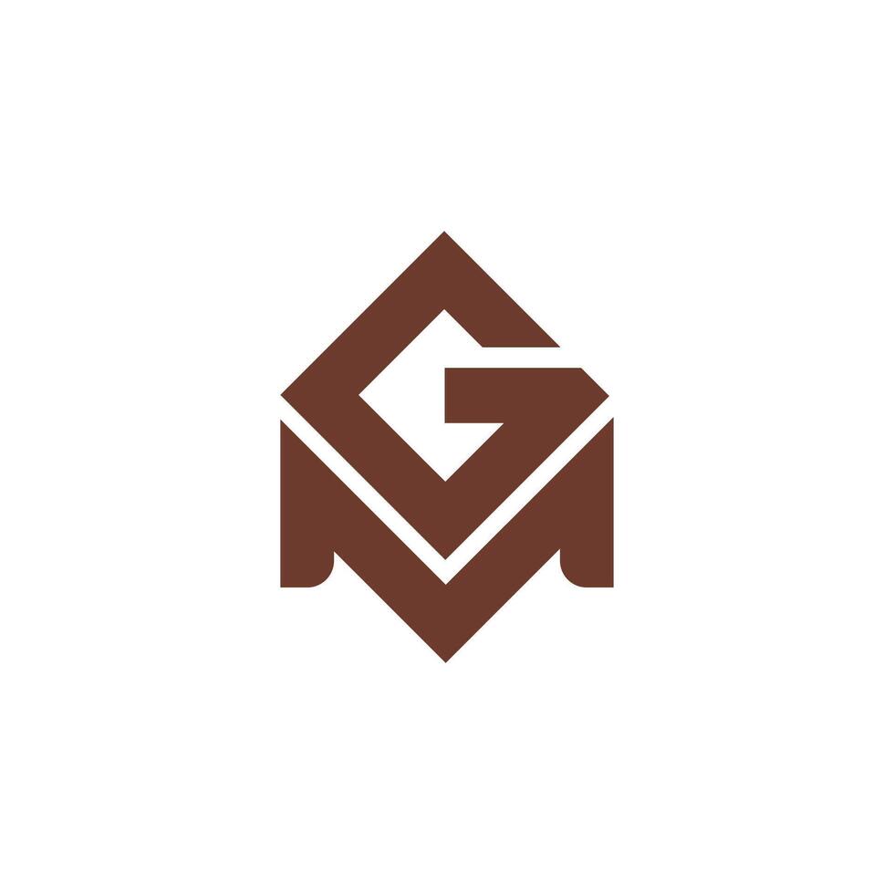 första brev gm eller mg logotyp design mall vektor