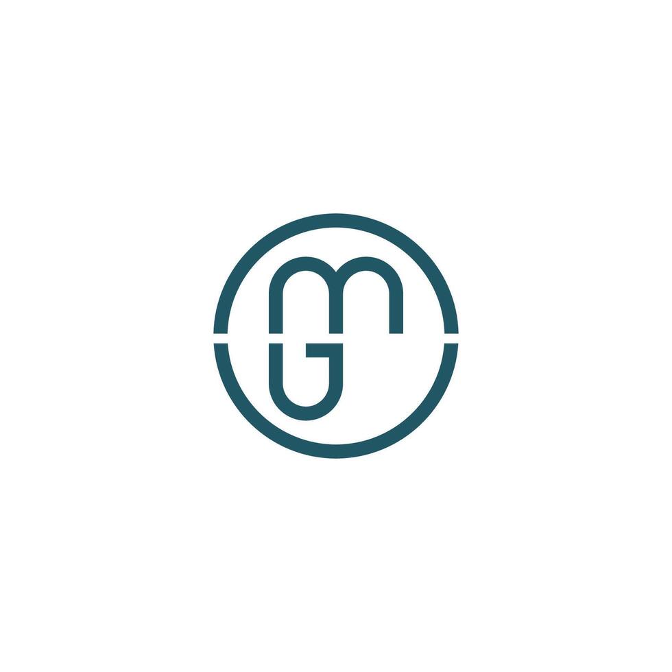första brev gm eller mg logotyp design mall vektor