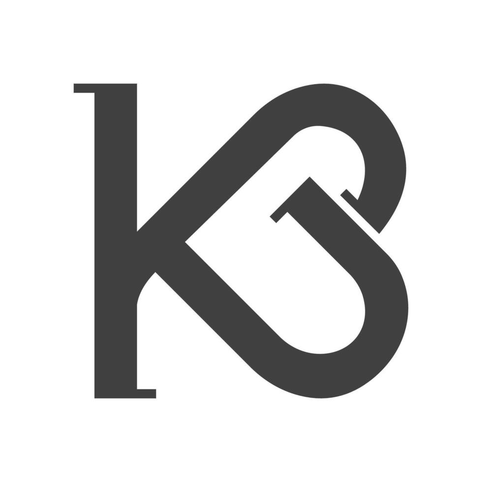 alfabetet bokstäver initialer monogram logotyp kg, gk, k och g vektor