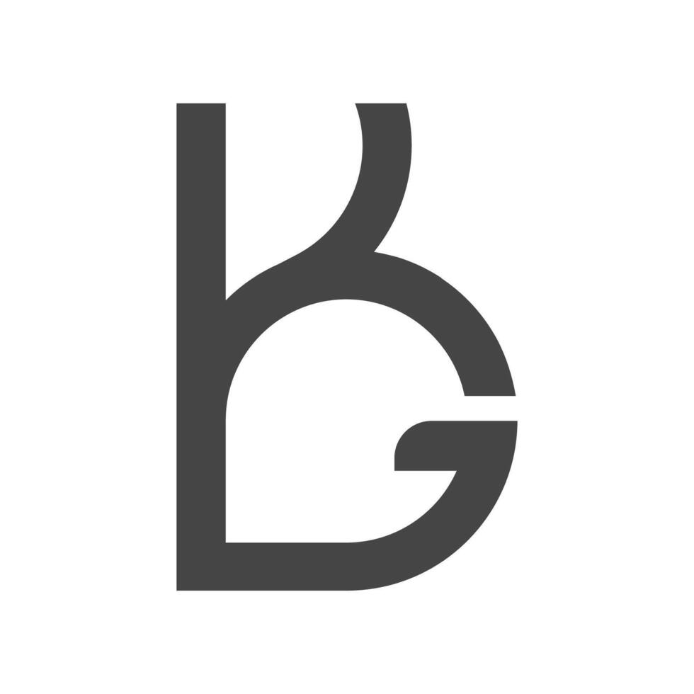 alfabetet bokstäver initialer monogram logotyp kg, gk, k och g vektor