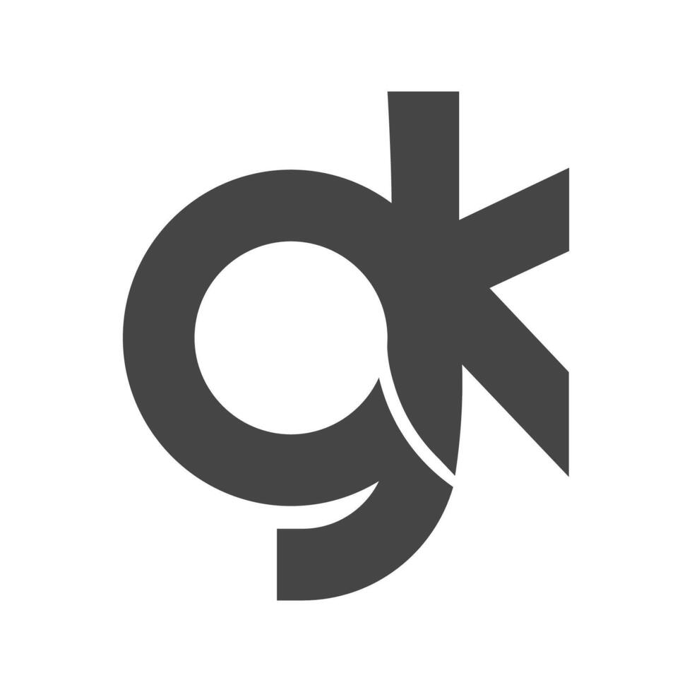 alfabetet bokstäver initialer monogram logotyp kg, gk, k och g vektor