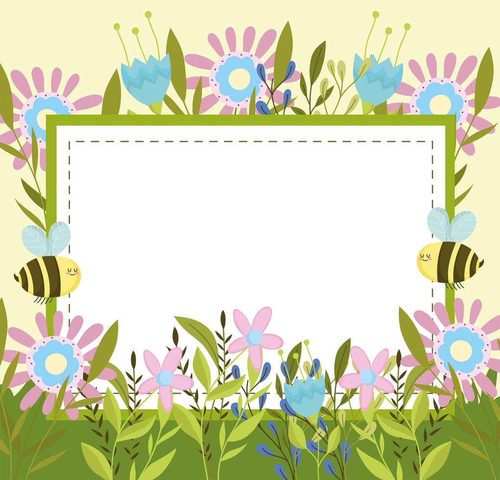 Frühlingsbienen und Banner vektor