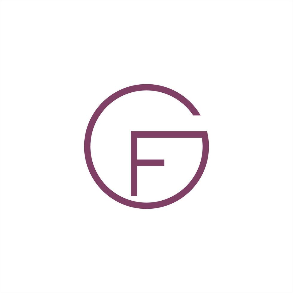 första brev fg logotyp eller gf logotyp vektor design mall