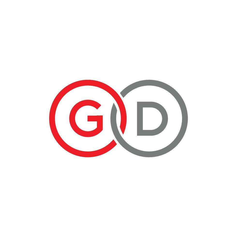 första brev gd eller dg logotyp vektor design mall