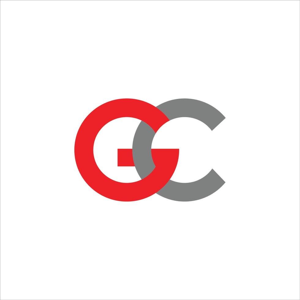 första brev gc eller cg logotyp vektor design