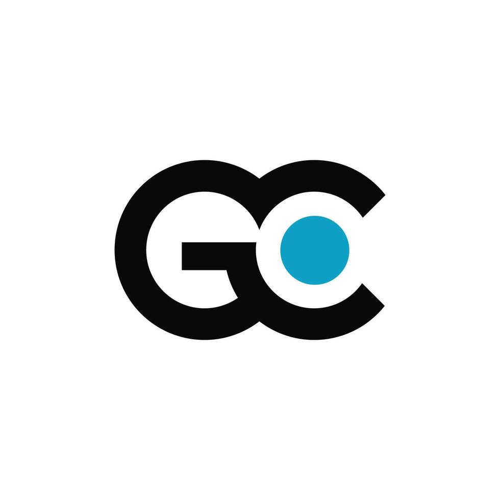 första brev gc eller cg logotyp vektor design