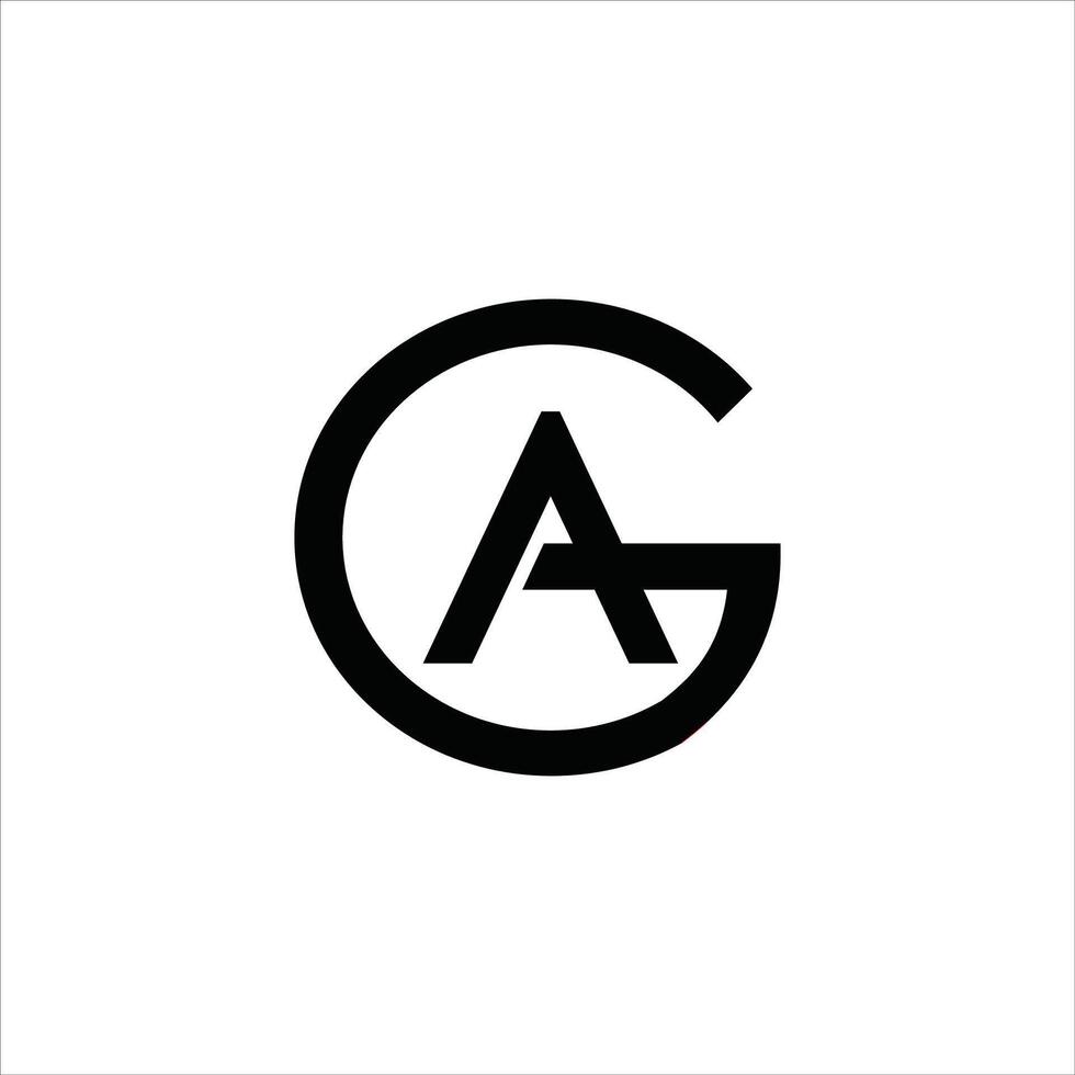 Initiale Brief ag oder ga Logo Design Vorlage vektor