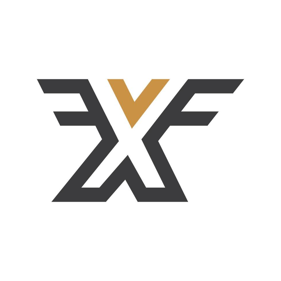 första brev fx logotyp eller xf logotyp vektor design mall