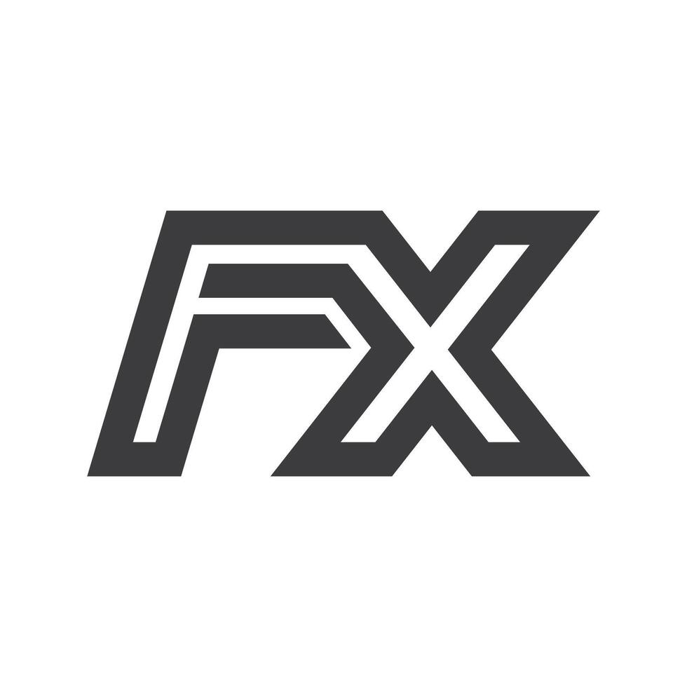 första brev fx logotyp eller xf logotyp vektor design mall