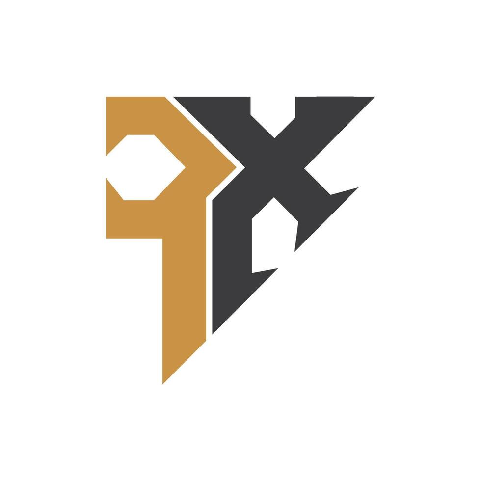 första brev fx logotyp eller xf logotyp vektor design mall