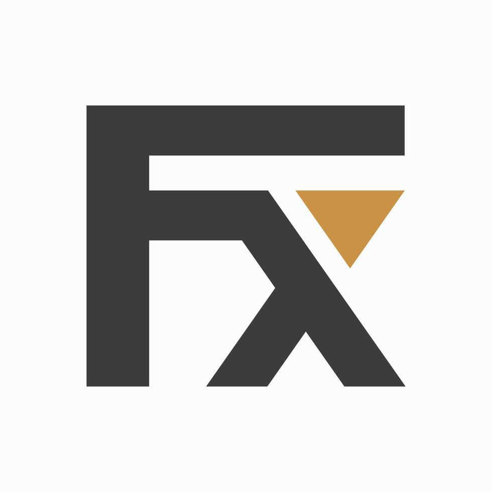 första brev fx logotyp eller xf logotyp vektor design mall