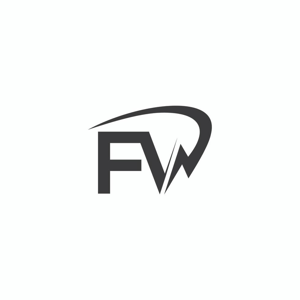 Initiale Brief fw oder wf Logo Design Vorlage vektor