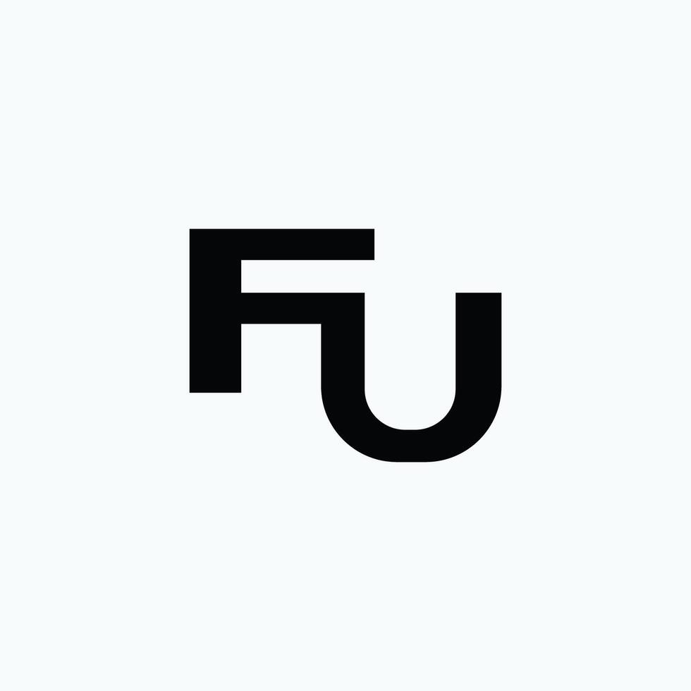 fu och uf brev logotyp design template.fu,uf första baserad alfabet ikon logotyp design vektor