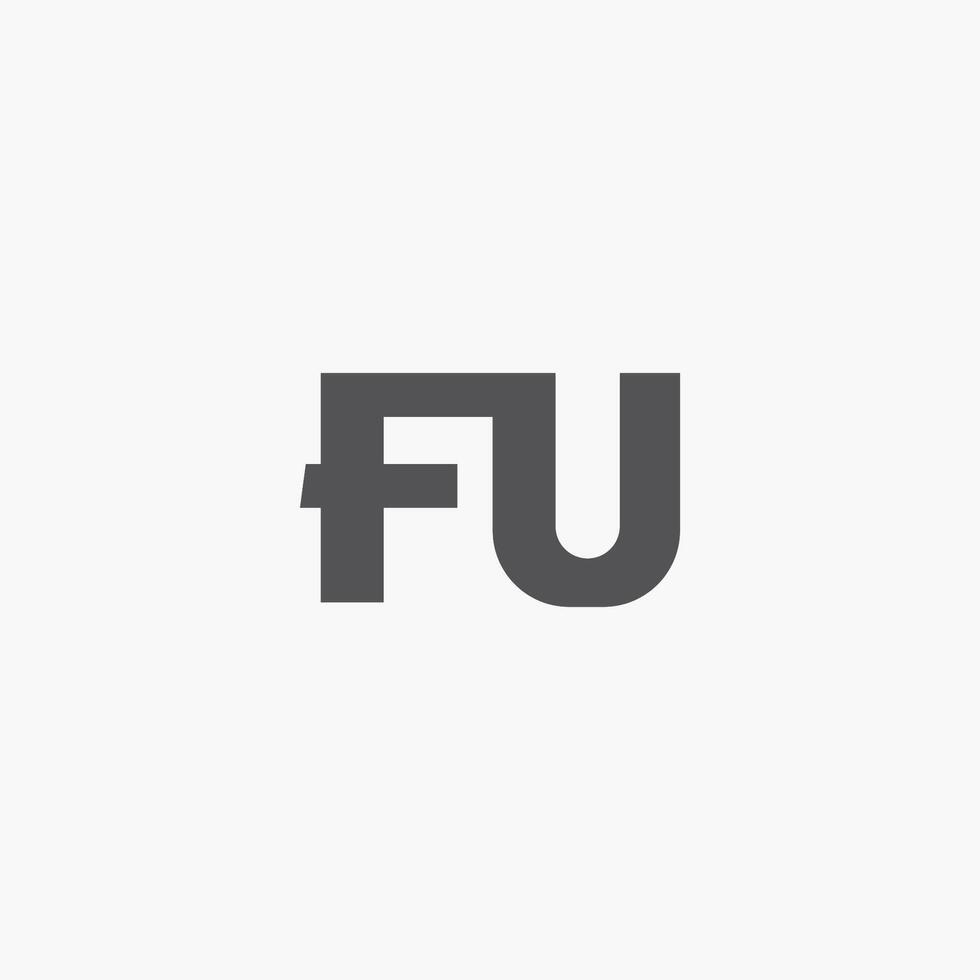 fu och uf brev logotyp design template.fu,uf första baserad alfabet ikon logotyp design vektor