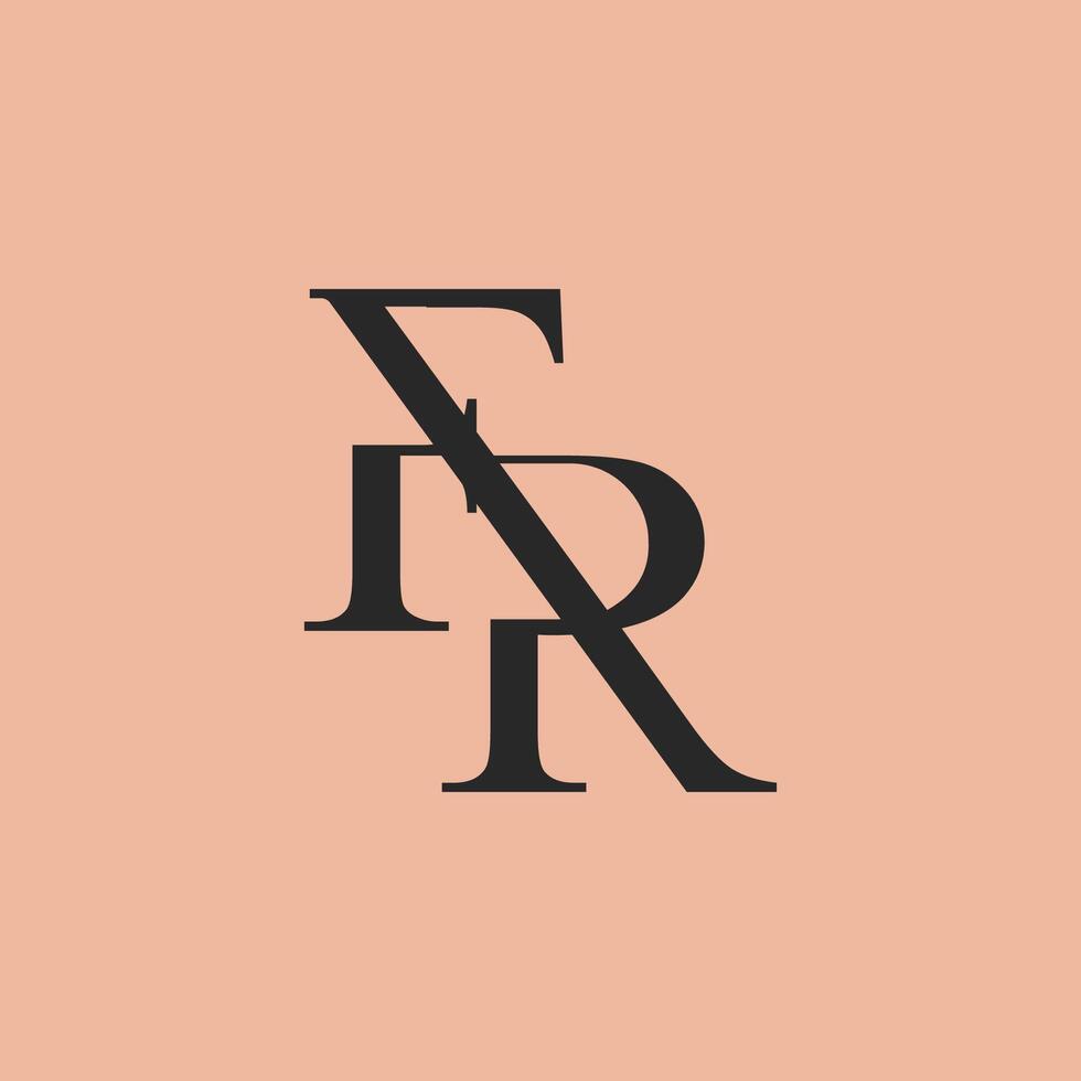 Initiale Brief fr oder rf Logo Vektor Designs