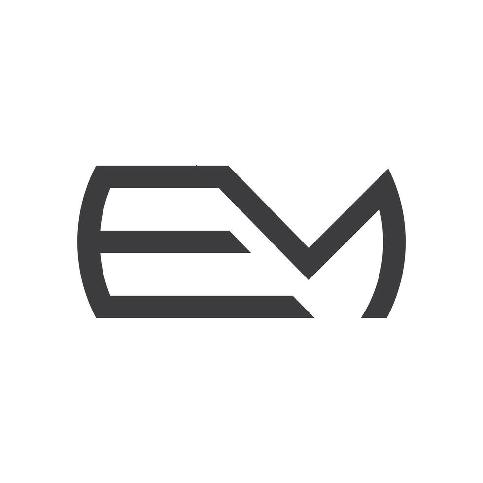 Initiale Brief em Logo oder mich Logo Vektor Design Vorlage