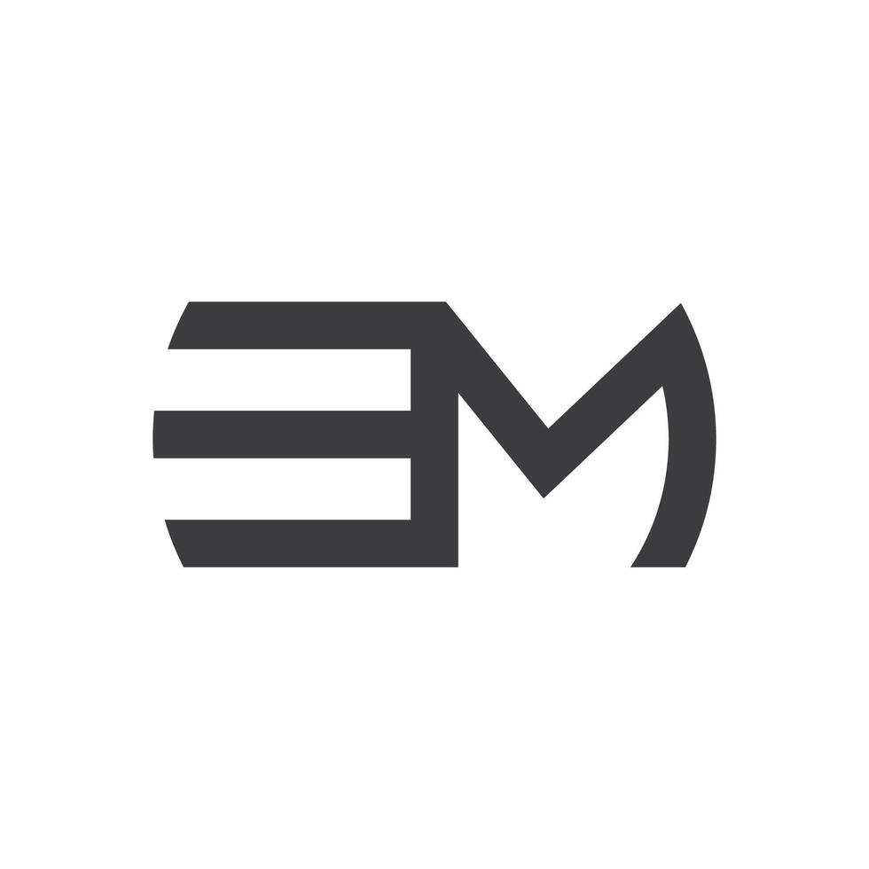 första brev em logotyp eller mig logotyp vektor design mall