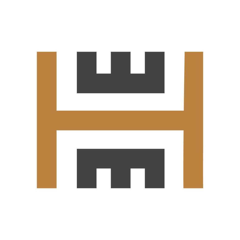 han, va, e och h abstrakt första monogram brev alfabet logotyp design vektor