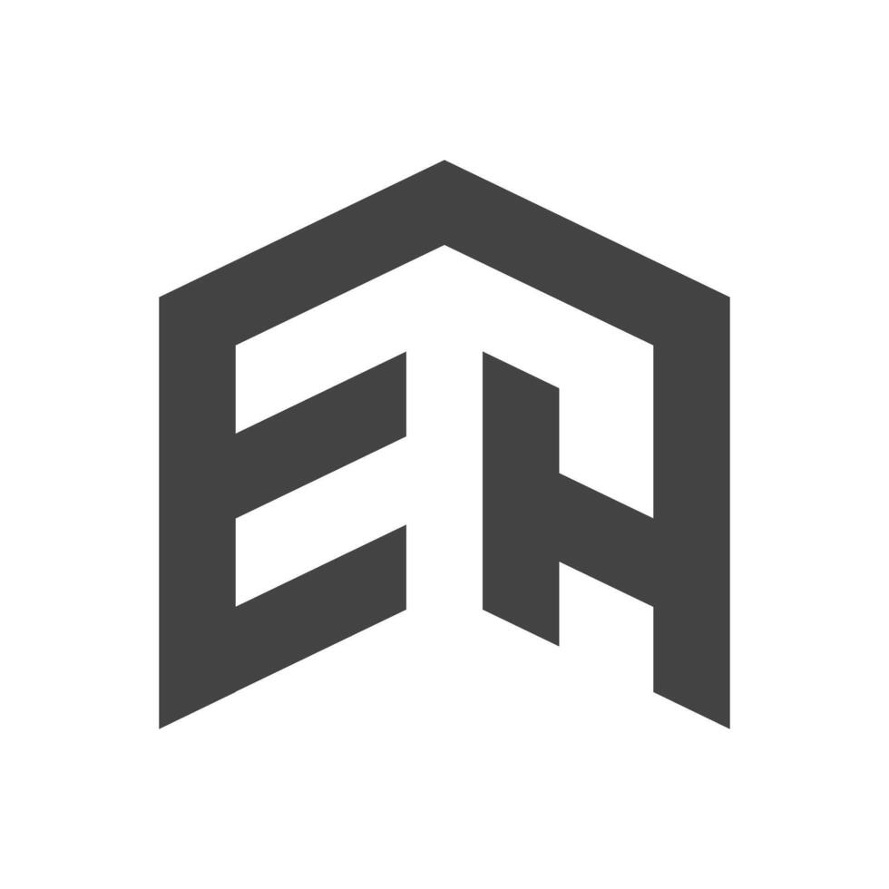 Er, äh, e und h abstrakt Initiale Monogramm Brief Alphabet Logo Design vektor