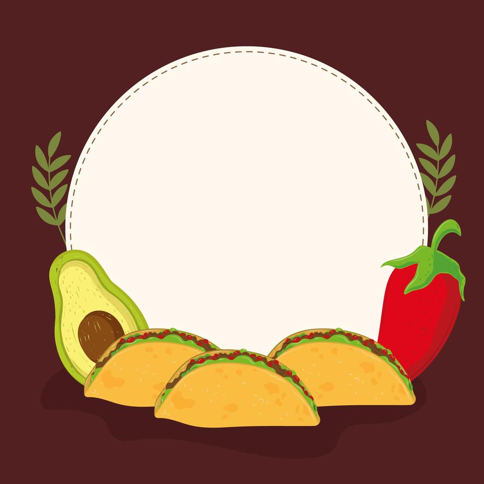 Tacos Avocado und Chilischote vektor