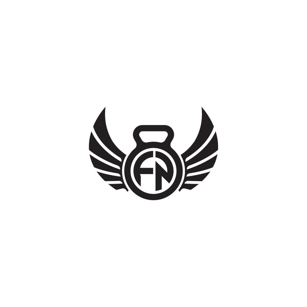 fn Fitness Fitnessstudio und Flügel Initiale Konzept mit hoch Qualität Logo Design vektor