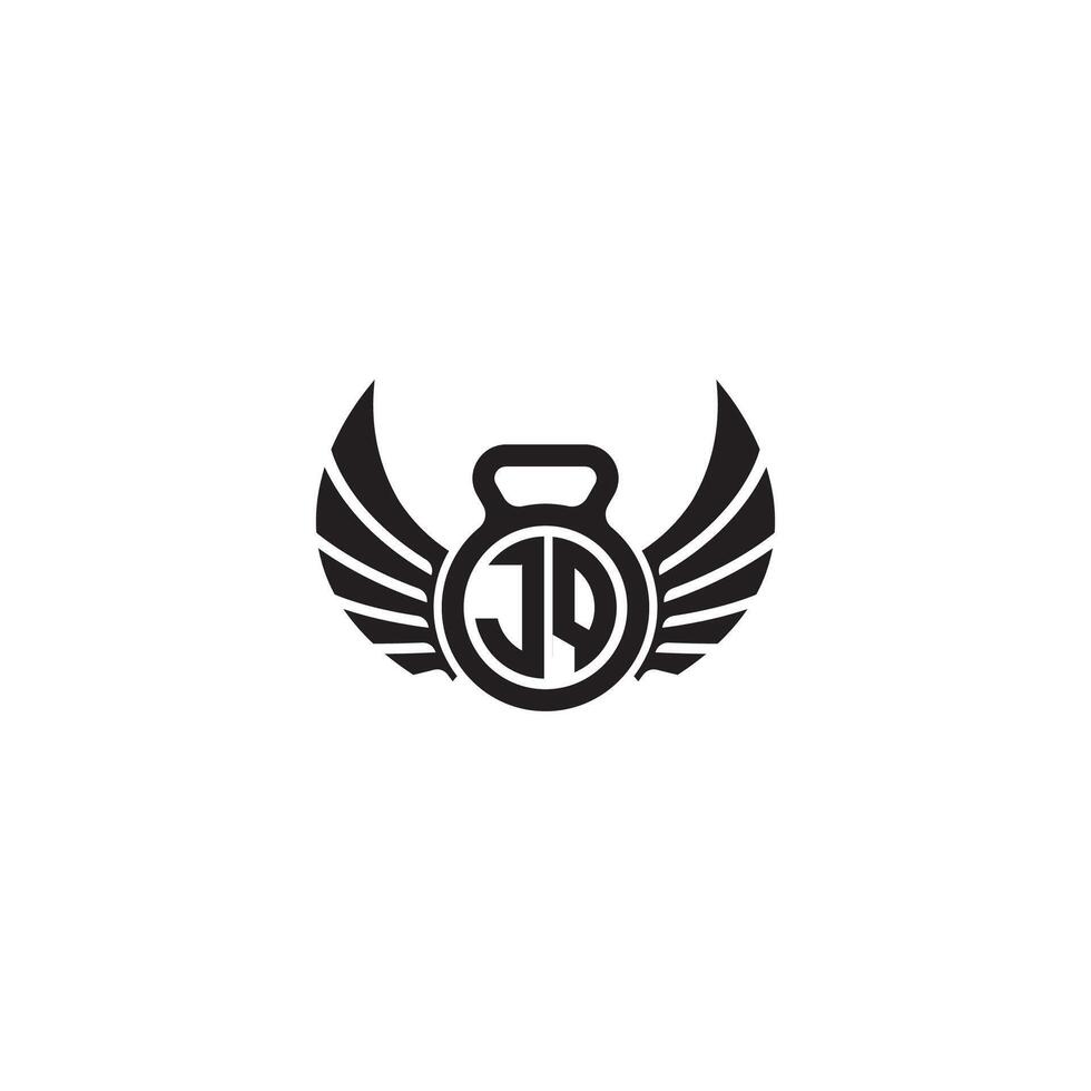 jq Fitness Fitnessstudio und Flügel Initiale Konzept mit hoch Qualität Logo Design vektor