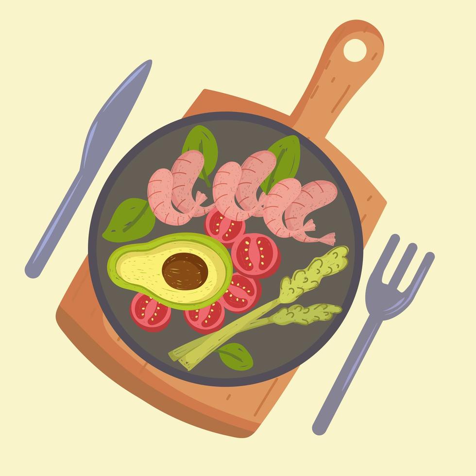 gesunder Salat auf Teller vektor