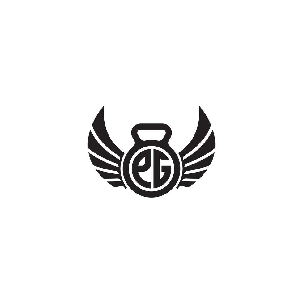 pg Fitness Fitnessstudio und Flügel Initiale Konzept mit hoch Qualität Logo Design vektor