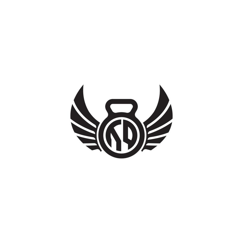 uq Fitness Fitnessstudio und Flügel Initiale Konzept mit hoch Qualität Logo Design vektor