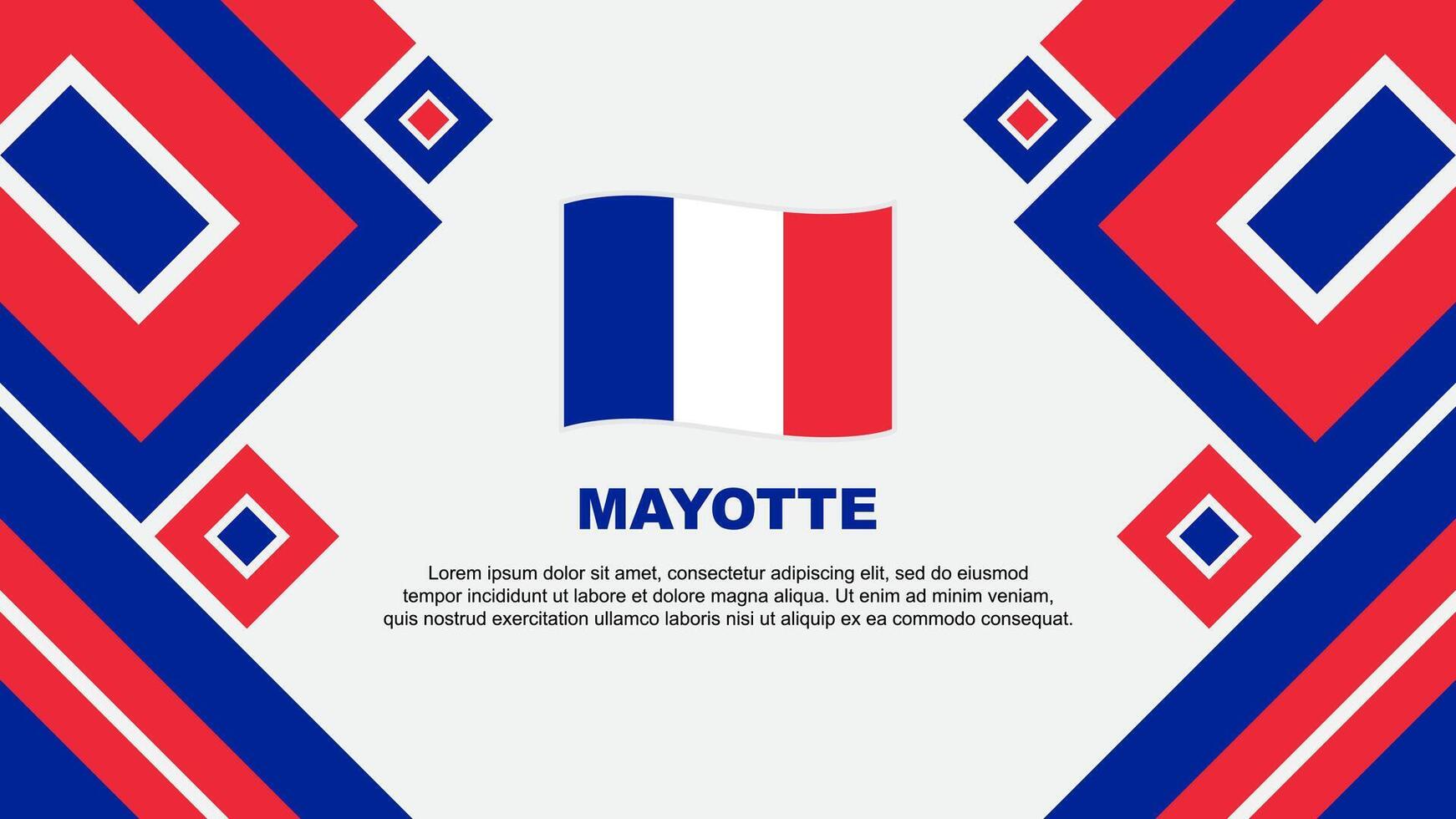 mayotte flagga abstrakt bakgrund design mall. mayotte oberoende dag baner tapet vektor illustration. tecknad serie