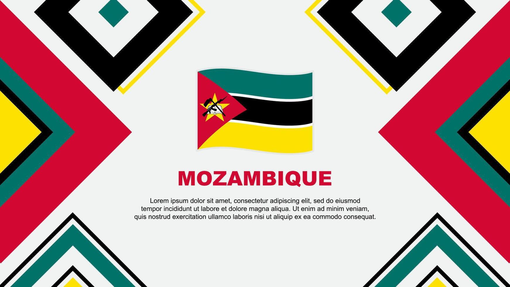 moçambique flagga abstrakt bakgrund design mall. moçambique oberoende dag baner tapet vektor illustration. moçambique oberoende dag