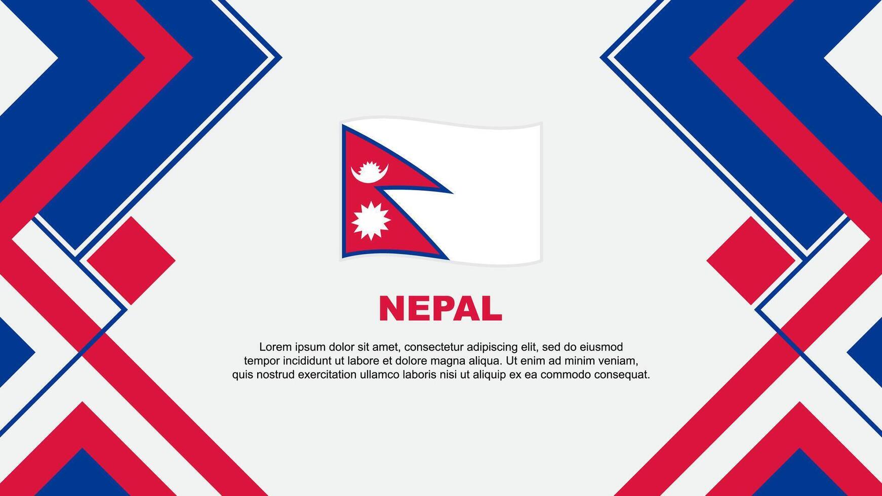 nepal flagga abstrakt bakgrund design mall. nepal oberoende dag baner tapet vektor illustration. nepal baner