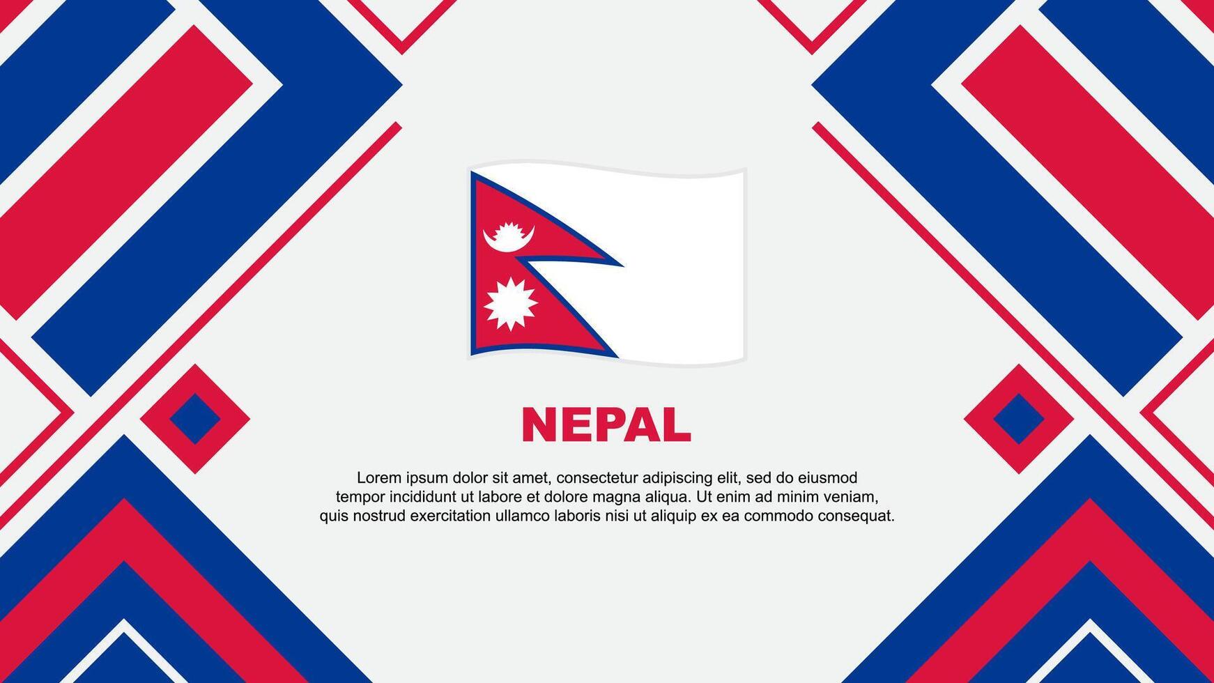 Nepal Flagge abstrakt Hintergrund Design Vorlage. Nepal Unabhängigkeit Tag Banner Hintergrund Vektor Illustration. Nepal Flagge