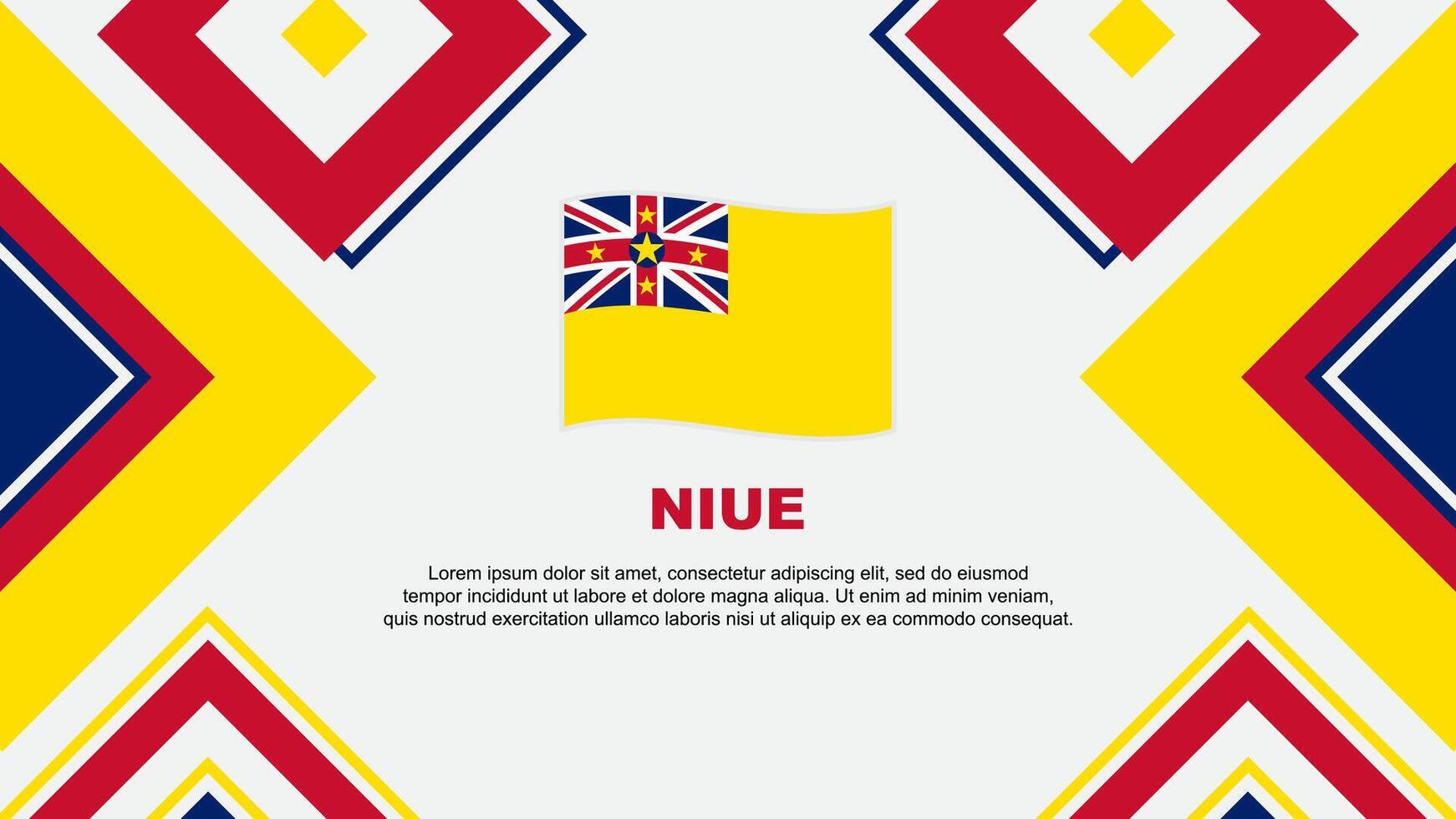 niue Flagge abstrakt Hintergrund Design Vorlage. niue Unabhängigkeit Tag Banner Hintergrund Vektor Illustration. niue Unabhängigkeit Tag