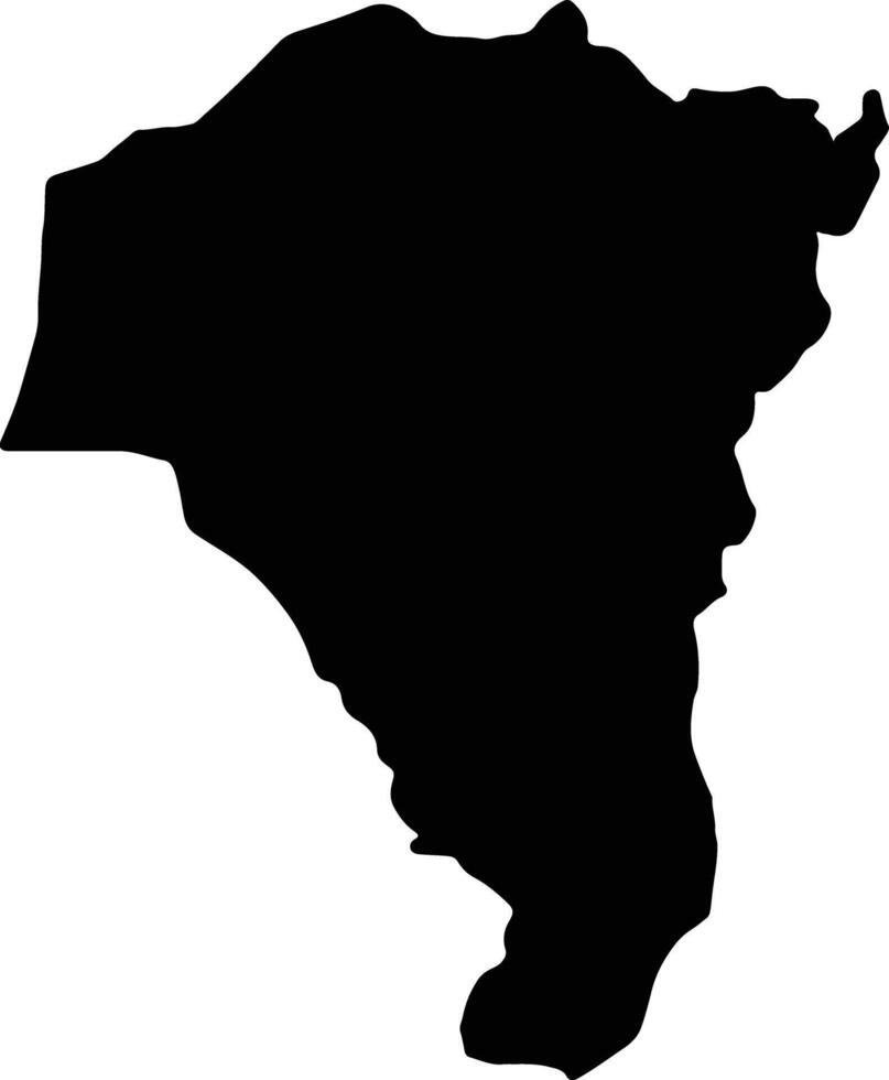 faranah guinea silhuett Karta vektor