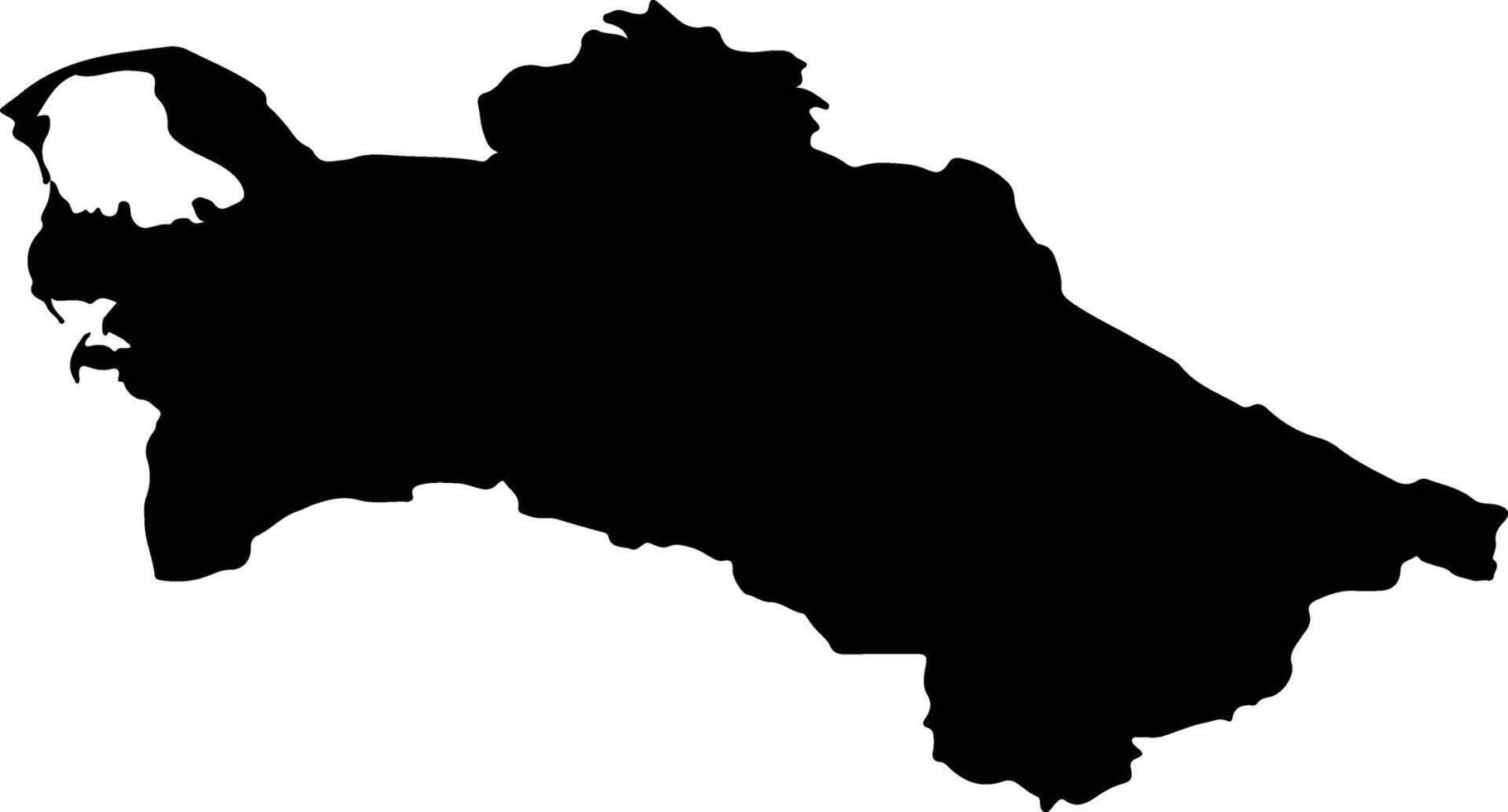 Turkmenistan Silhouette Karte vektor