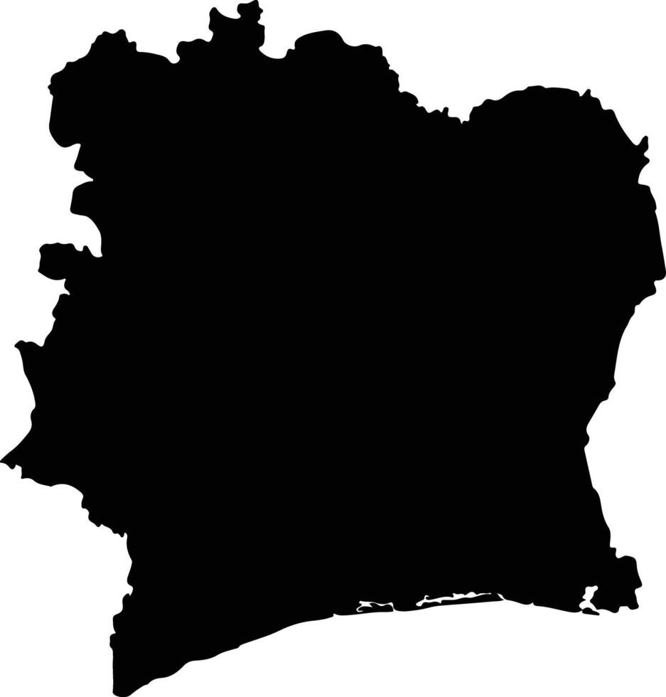 Elfenbein Küste Silhouette Karte vektor