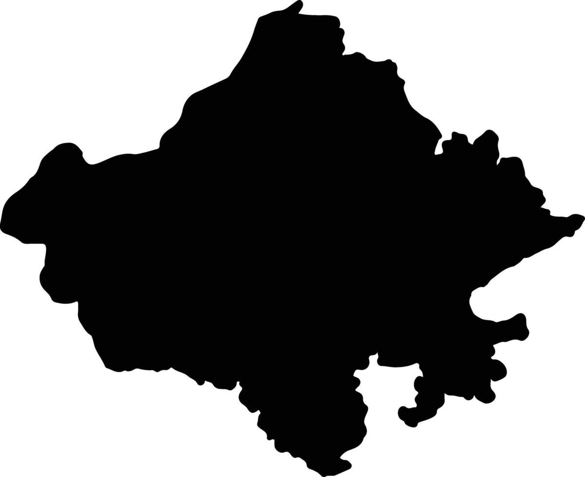 Rajasthan Indien Silhouette Karte vektor