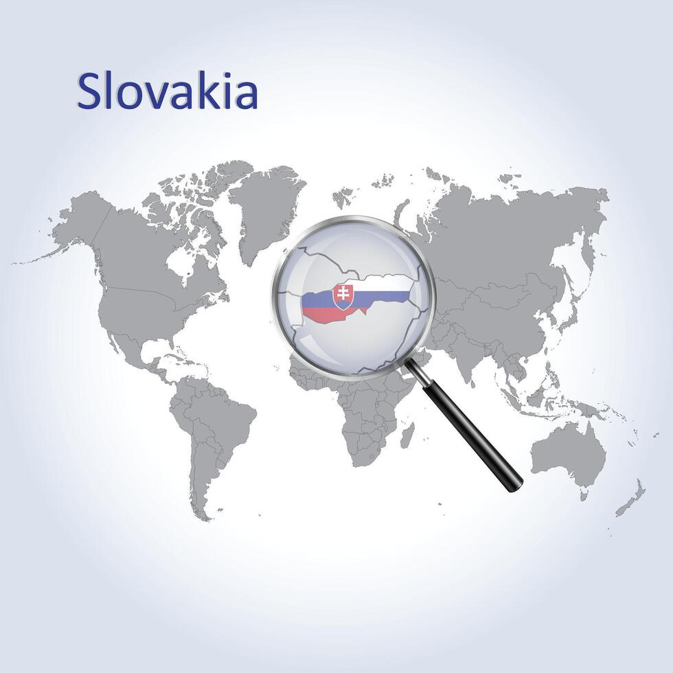förstorade Karta slovenien med de flagga av slovenien utvidgning av Kartor, vektor konst