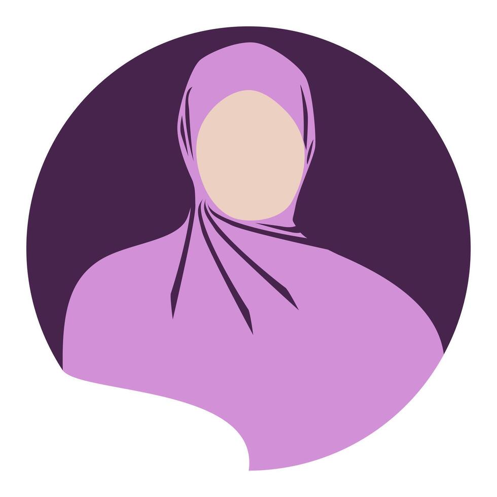 kvinna i hijab enkel illustration, lämplig för mode logotyp vektor